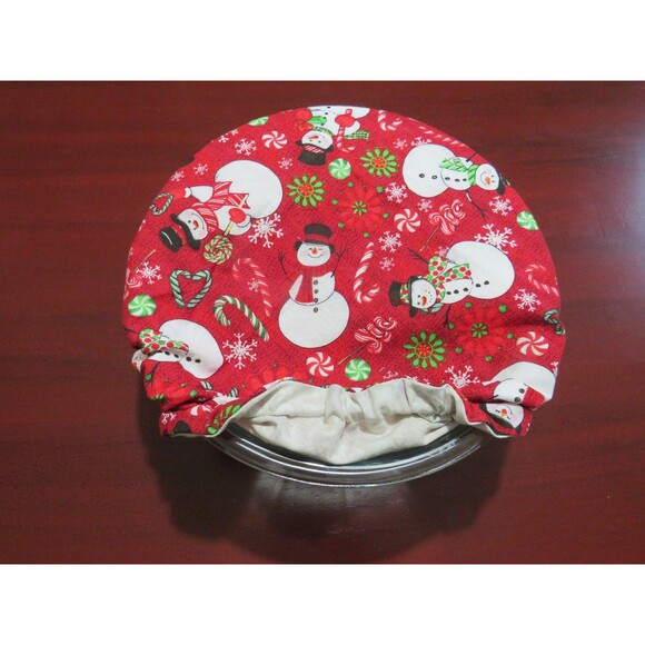 Kitchenaid Mixer Bowl Cover, Reversible, Christmas, Snowmen and Snowflakes - Picture 2 of 5